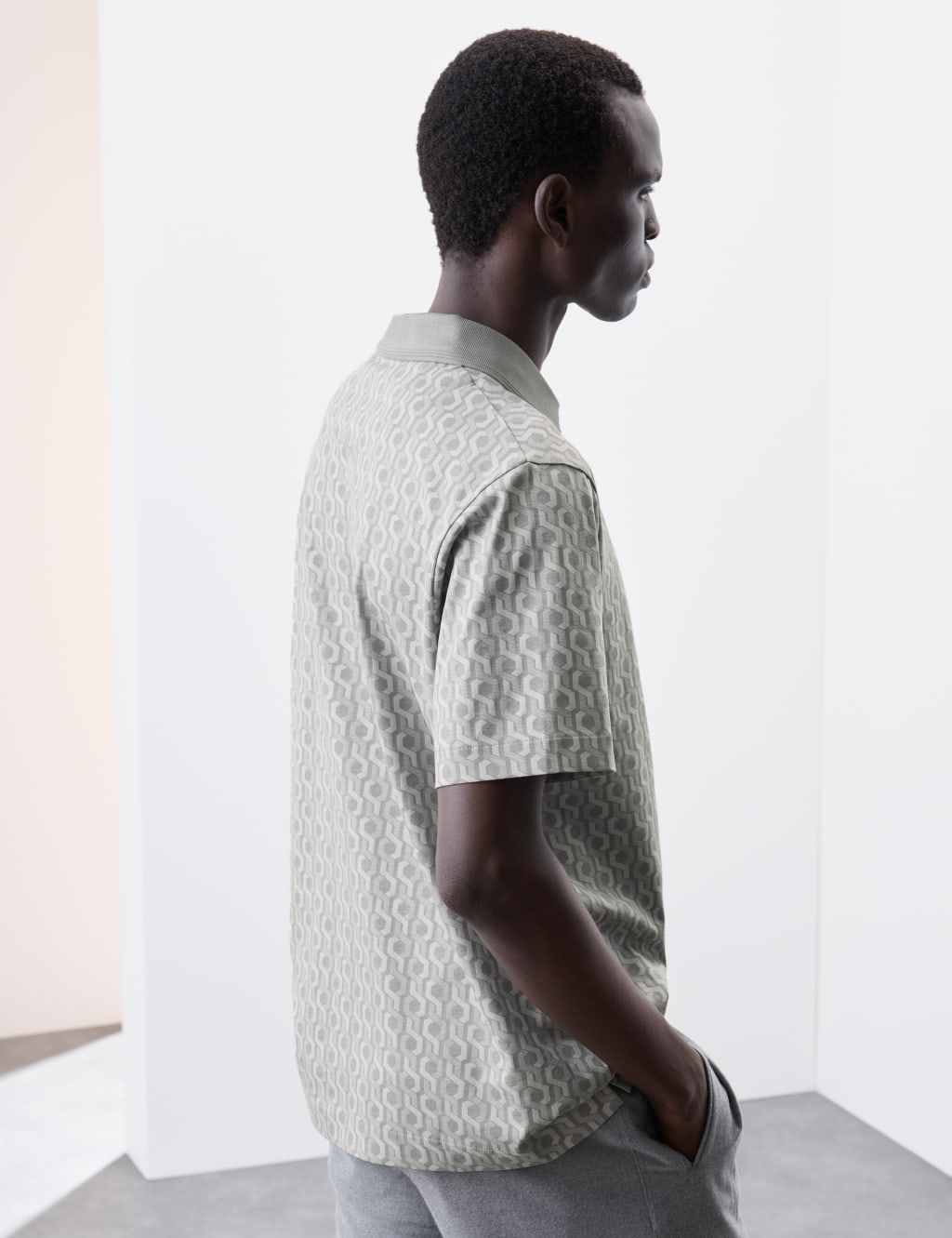 Pure Supima® Cotton Geometric Polo Shirt 5 of 6