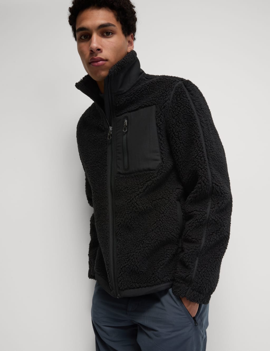 Funnel Neck Fleece Jacket