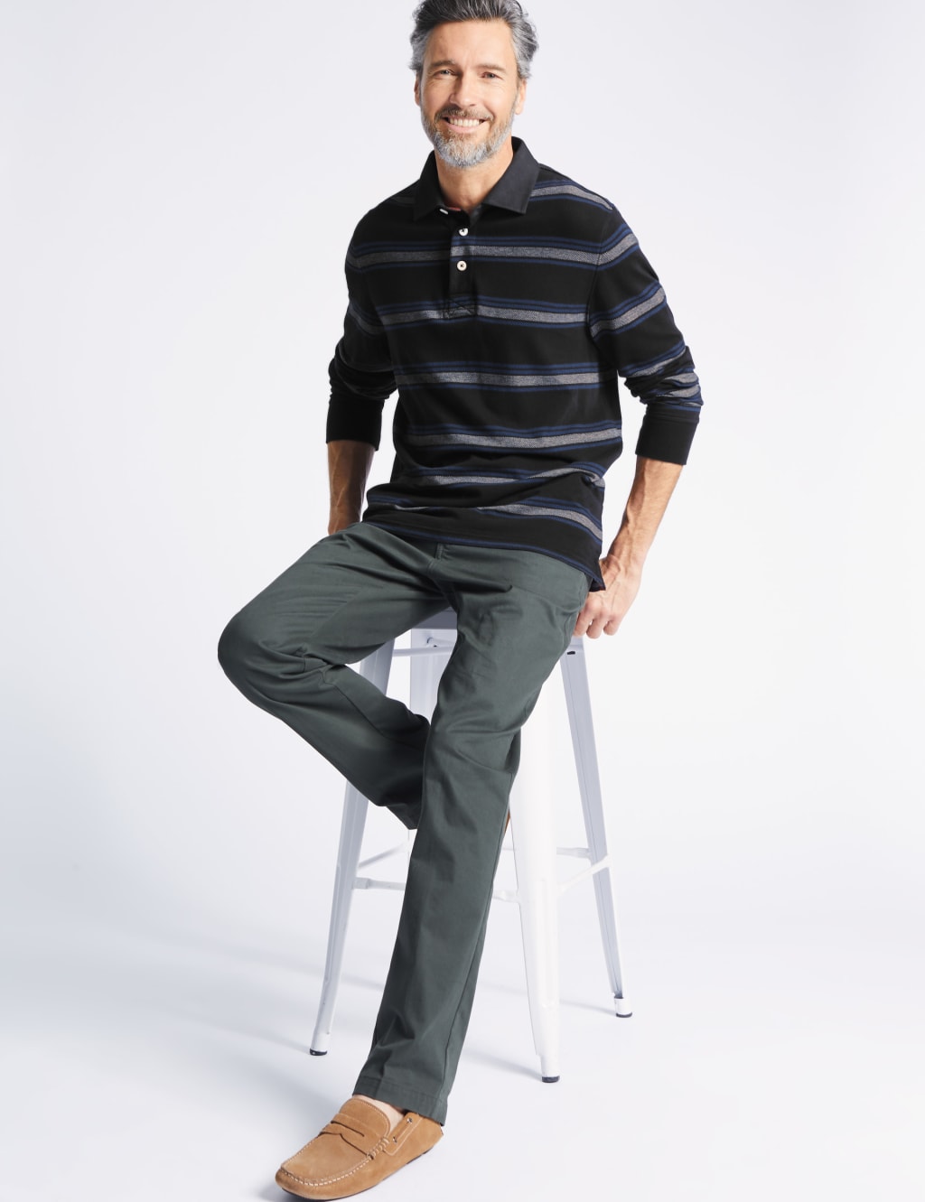 Pure Cotton Striped Rugby Top 3 of 4