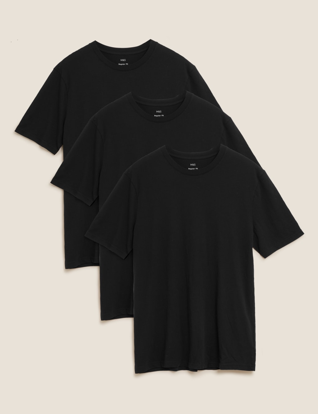 3pk Pure Cotton Crew Neck T-Shirts 2 of 2