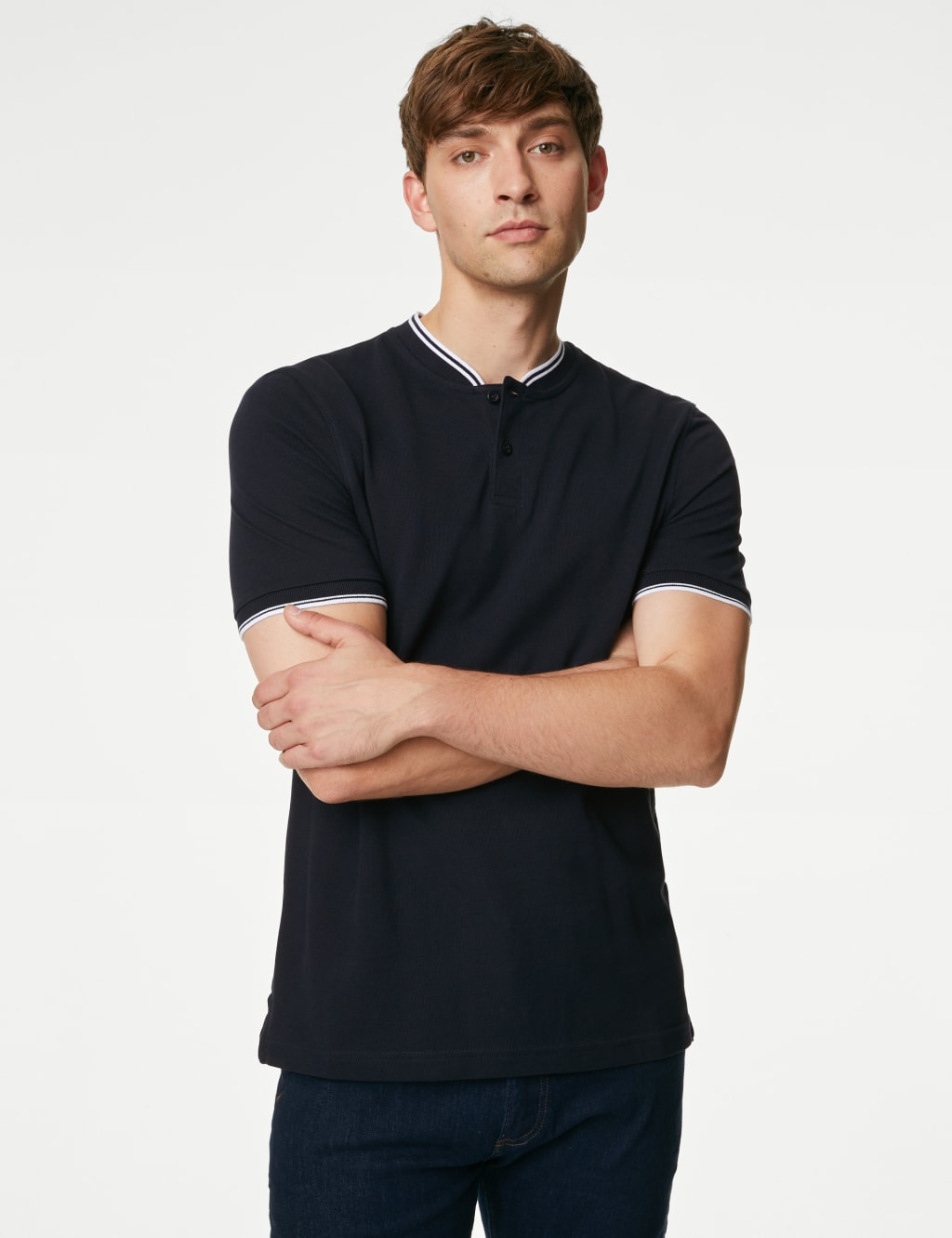 Pure Cotton Baseball Collar Polo 3 of 5