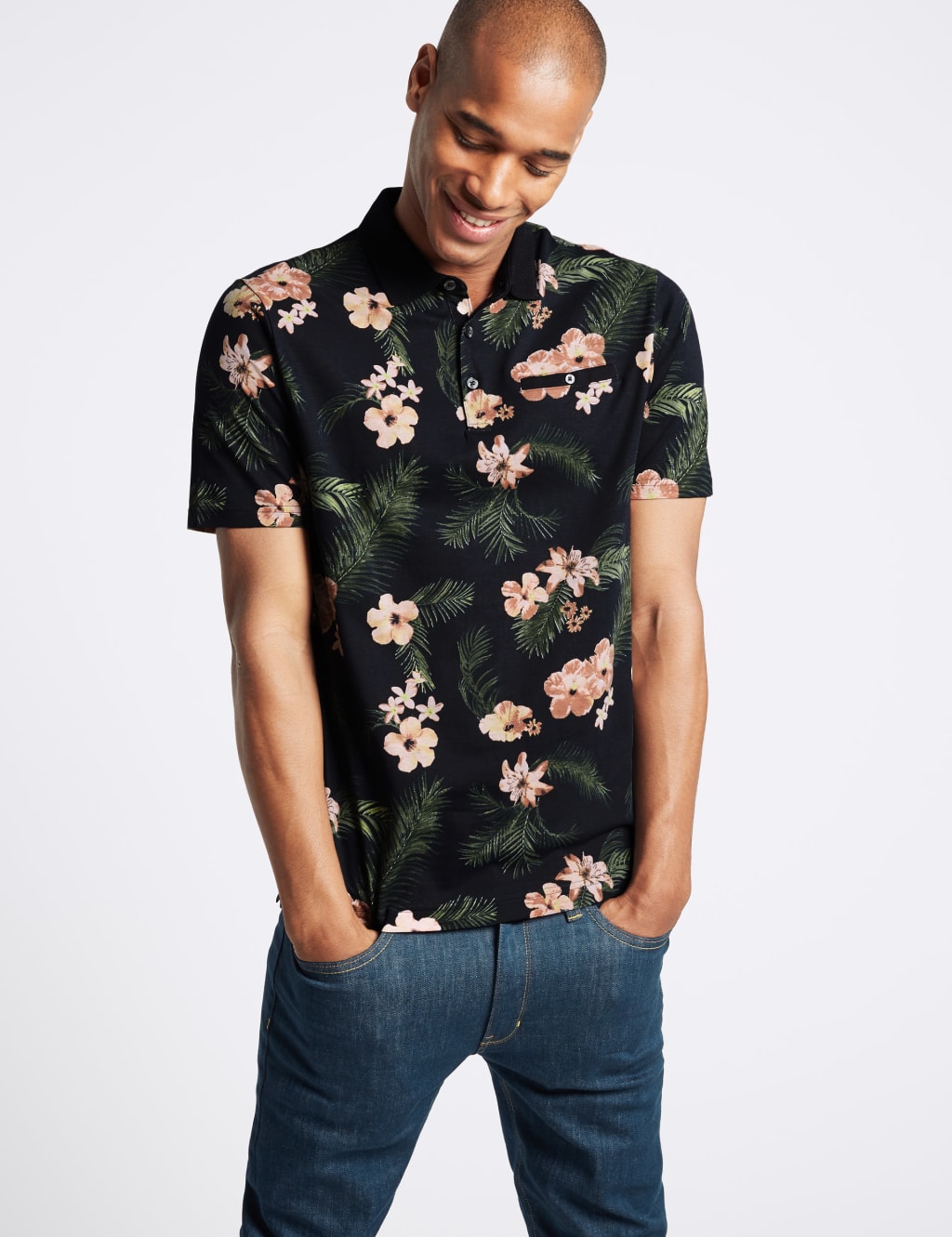 Polo shirt floral sale