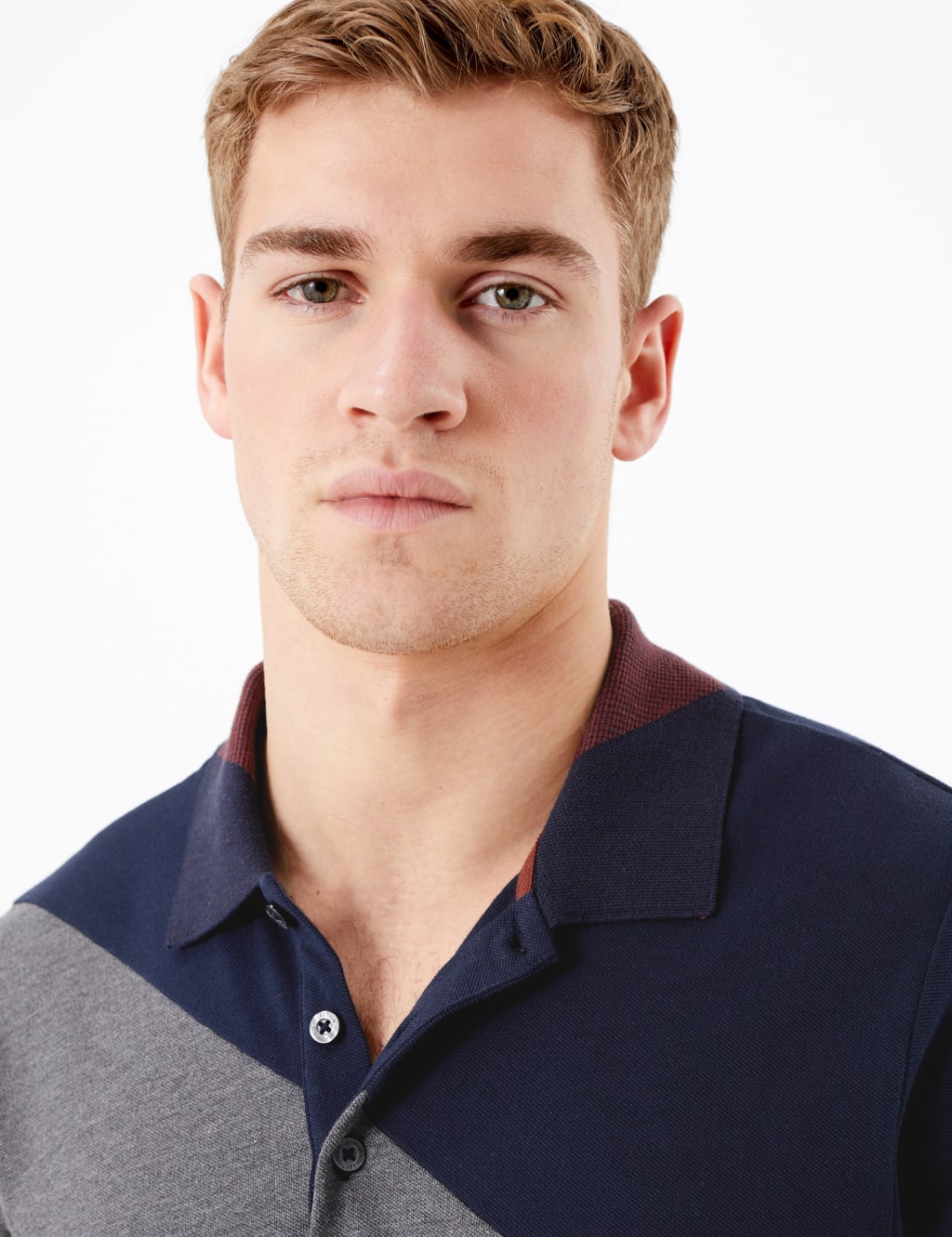 Cotton Colour Block Polo Shirt 3 of 4