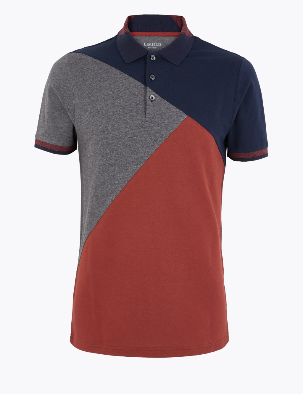 Cotton Colour Block Polo Shirt 2 of 4
