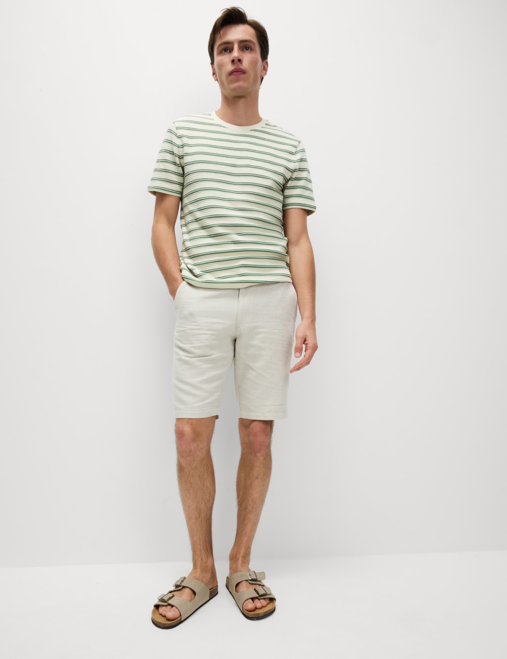 Cotton Rich Striped Textured T-Shirt 3 of 4