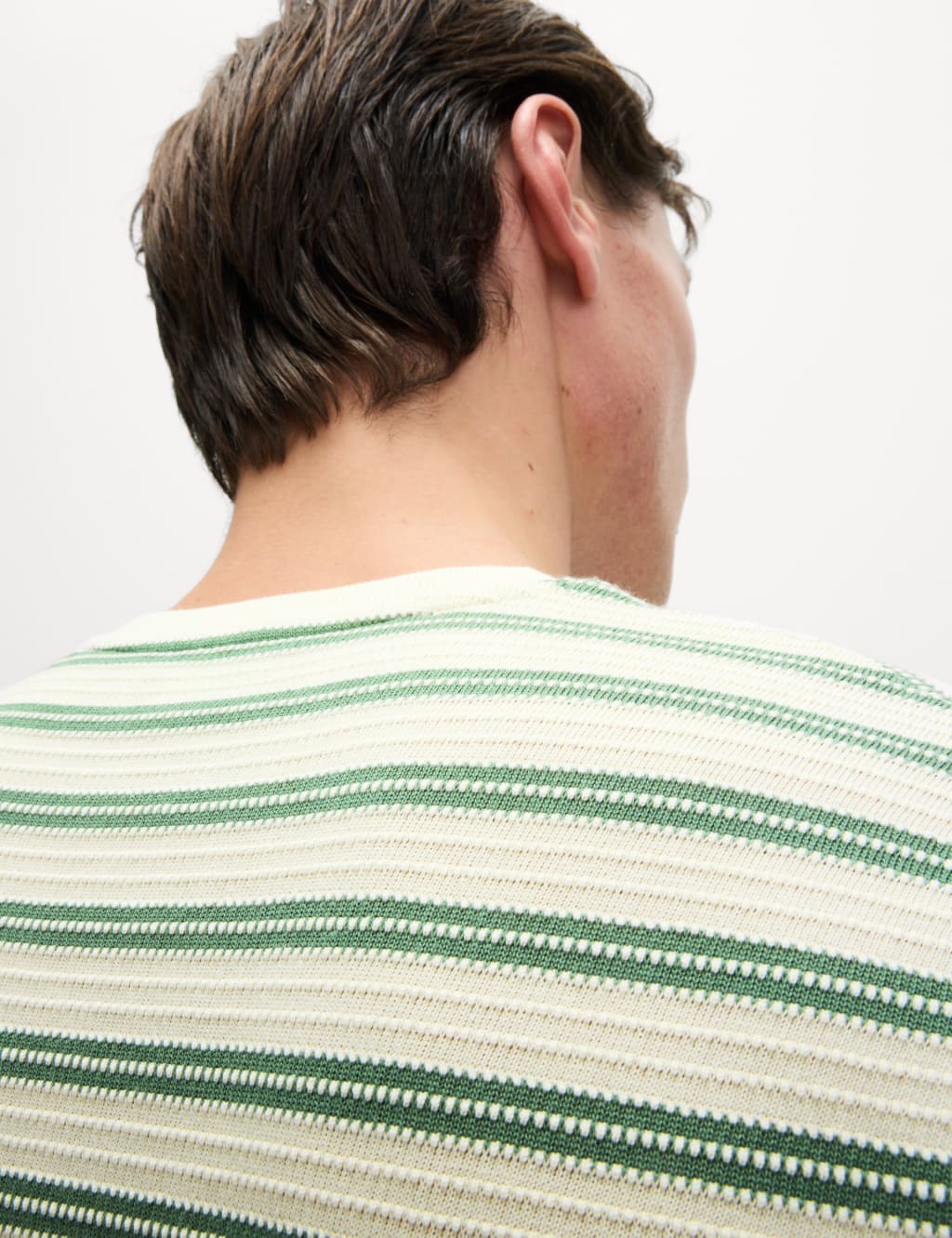 Cotton Rich Striped Textured T-Shirt 4 of 4