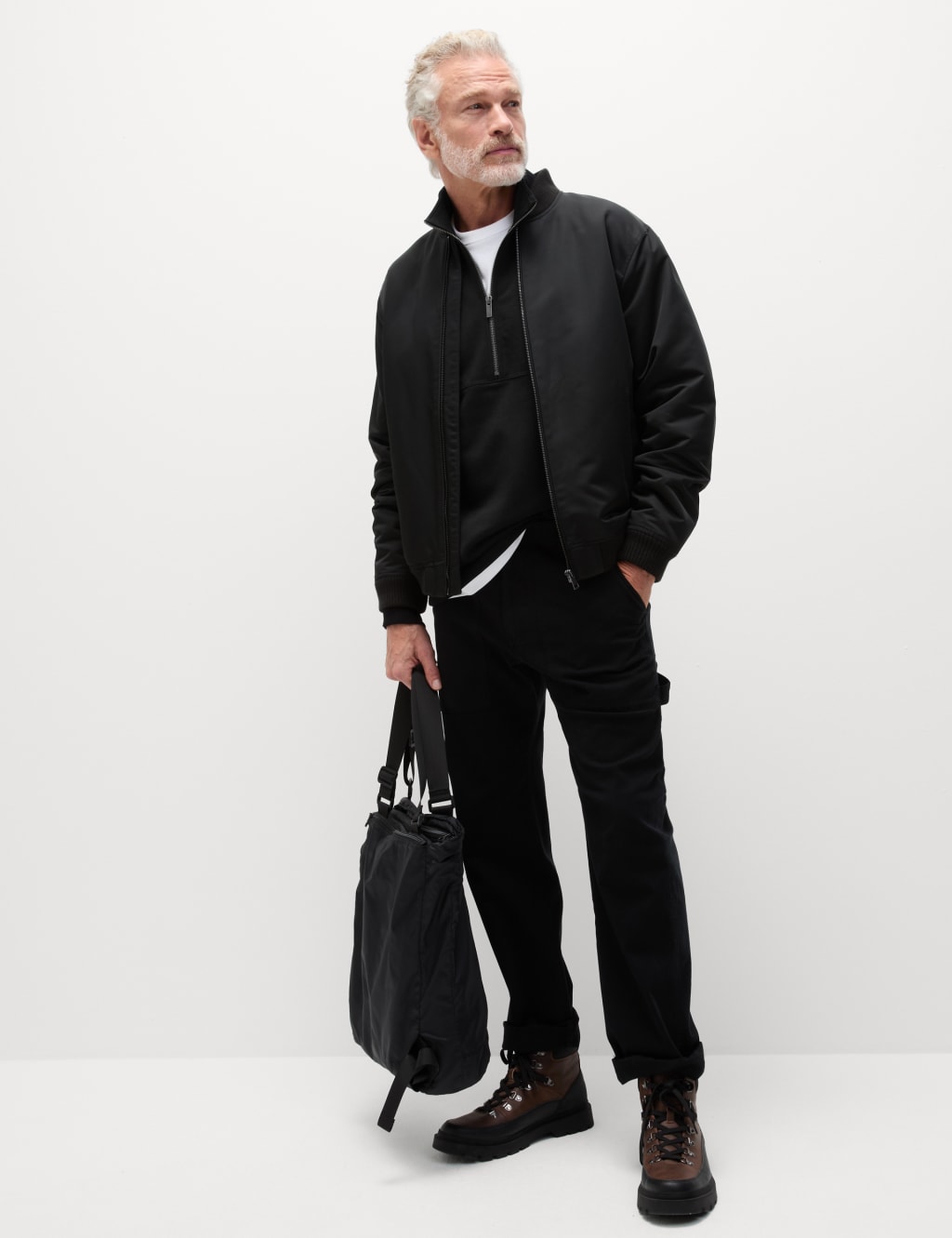 Funnel collar sweatshirt mens top