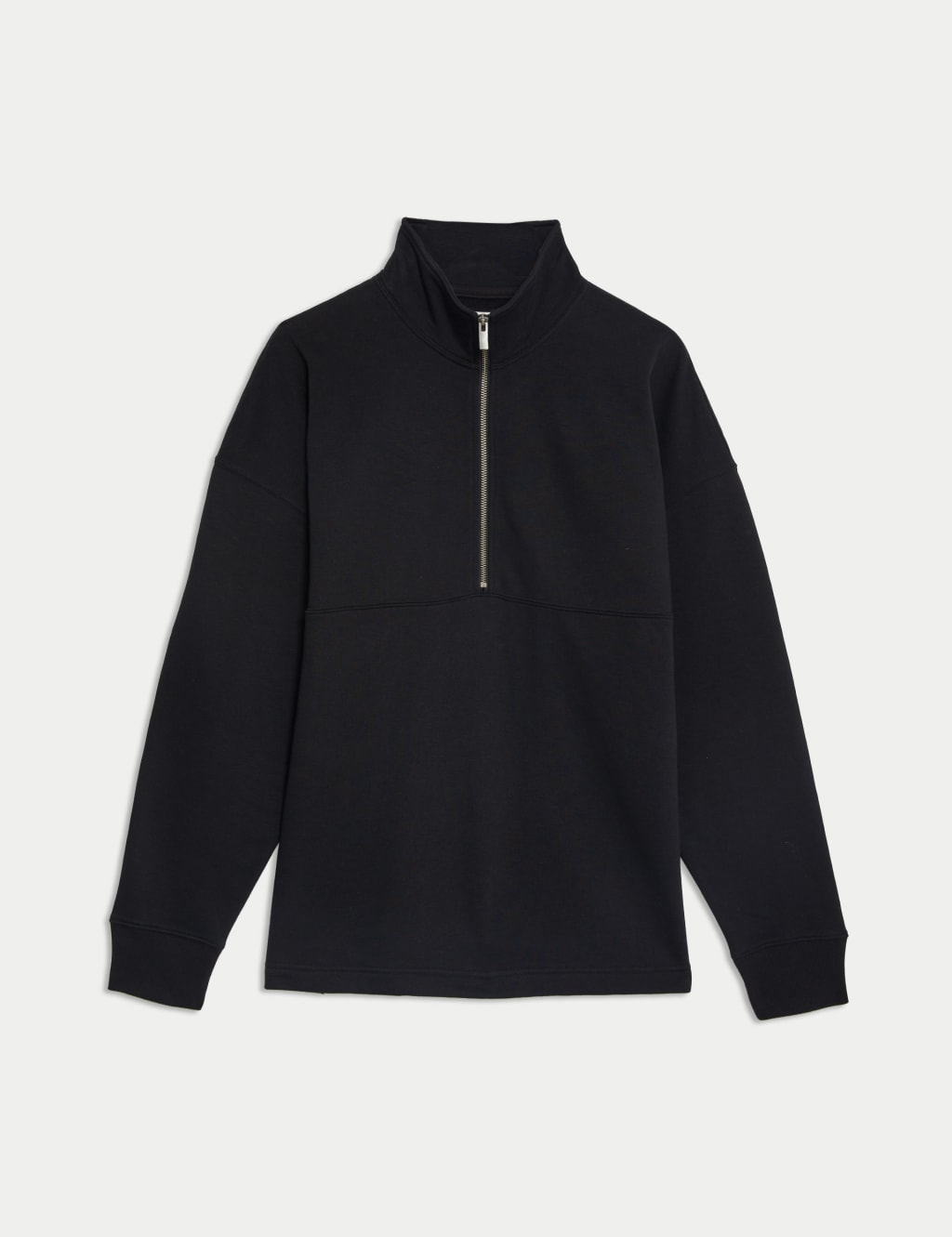 Cotton Rich Funnel Neck Half Zip Sweatshirt M S Collection M S