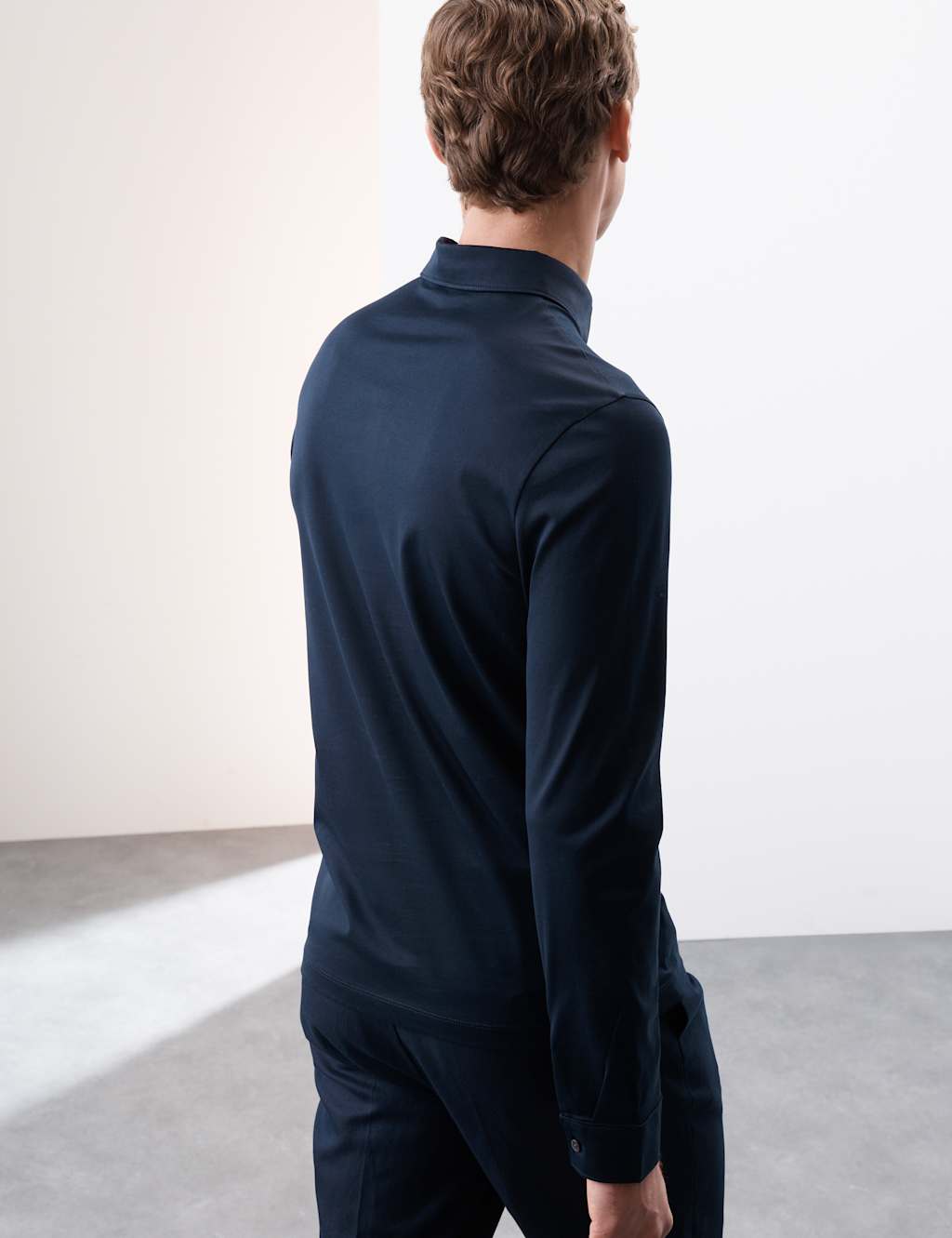 Pure Supima® Cotton Long Sleeve Polo Shirt 3 of 7