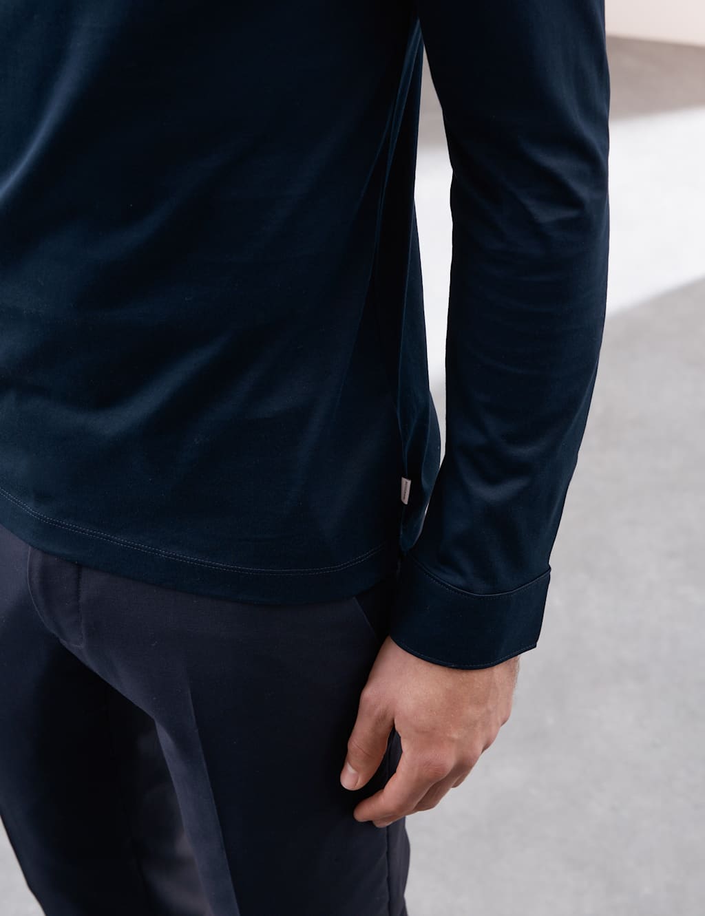 Pure Supima® Cotton Long Sleeve Polo Shirt 6 of 7