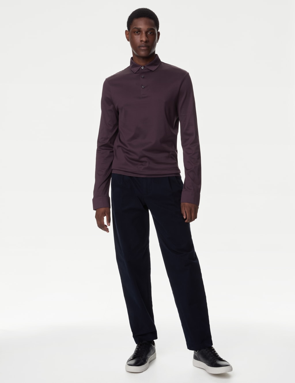 Pure Supima® Cotton Long Sleeve Polo Shirt 4 of 5