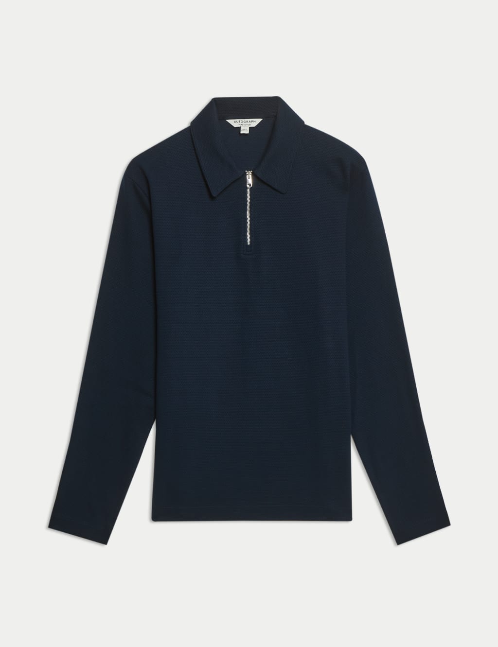 Cotton Rich Waffle Half Zip Long Sleeve Top 2 of 6