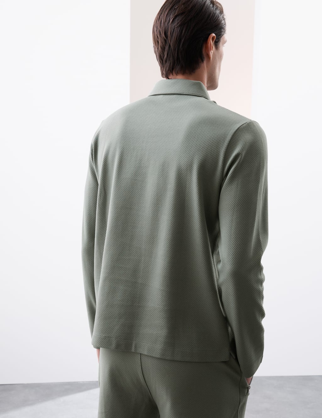 Cotton Rich Waffle Half Zip Long Sleeve Top 4 of 6