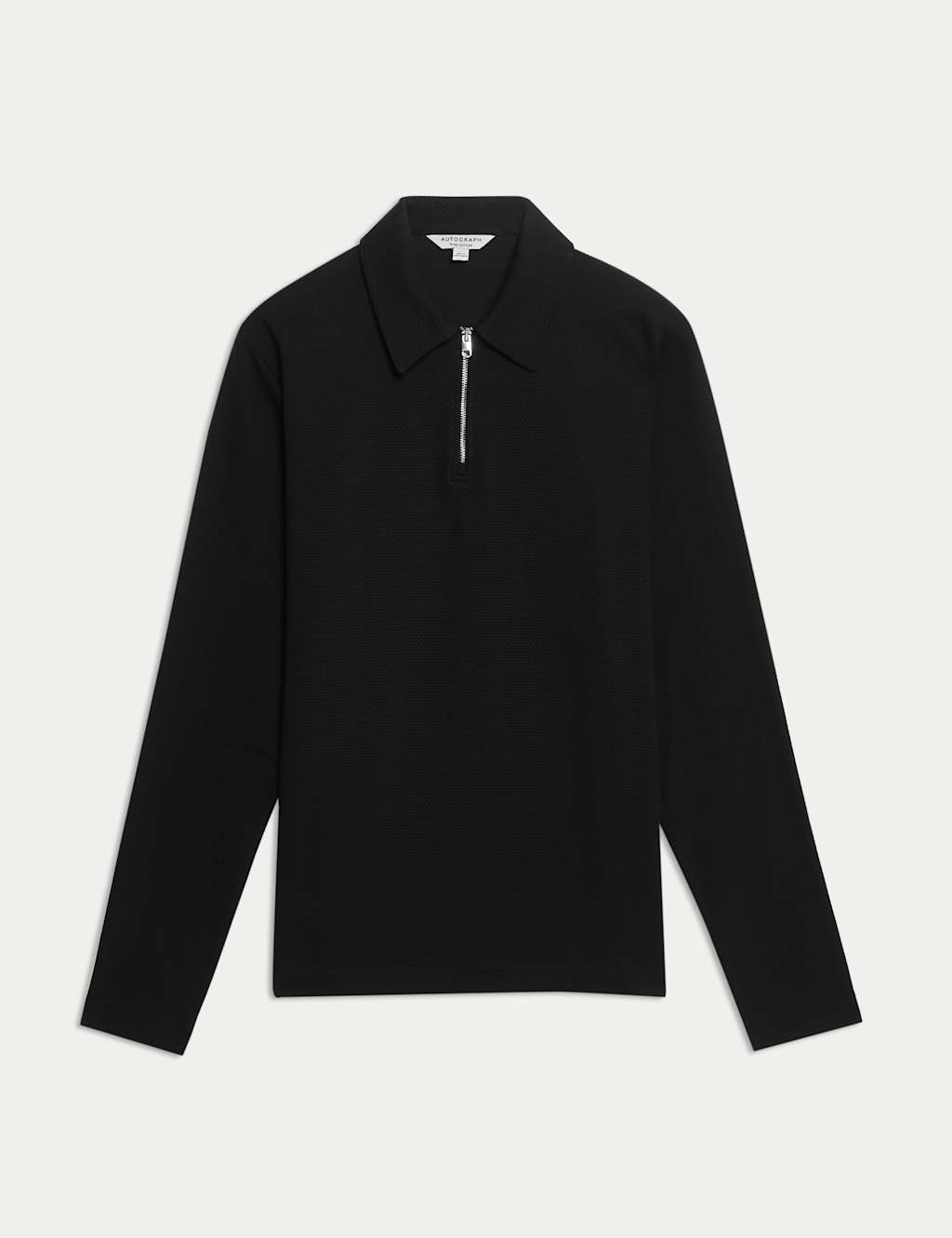 Cotton Rich Waffle Half Zip Long Sleeve Top 2 of 6