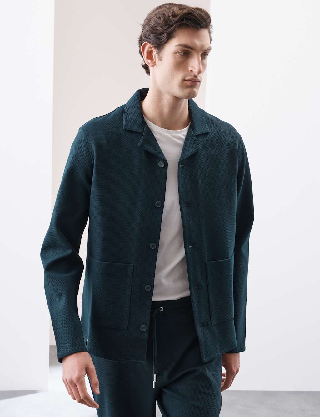 Pure Cotton Waffle Overshirt 1 of 8