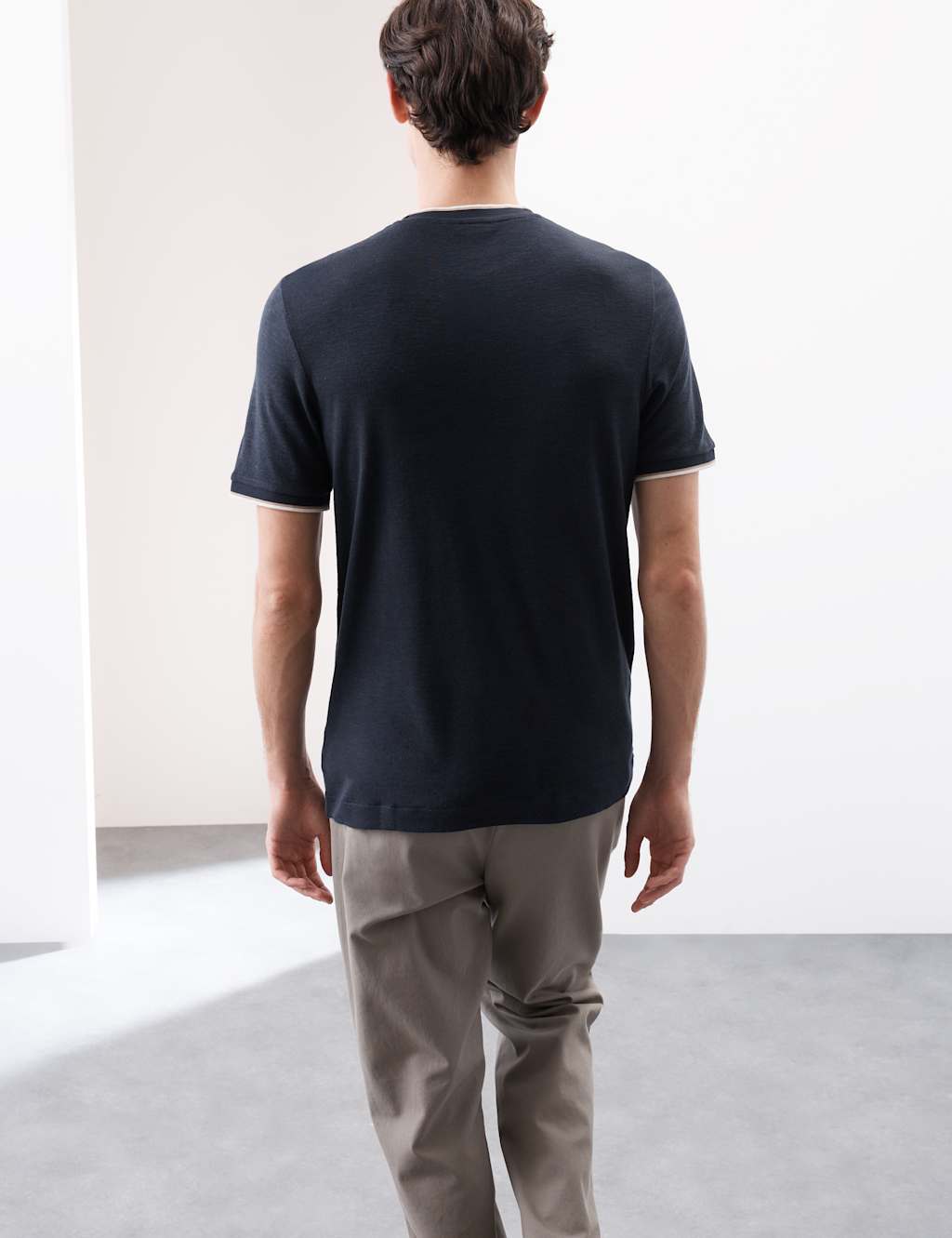 Linen Blend Crew Neck T-Shirt 4 of 6
