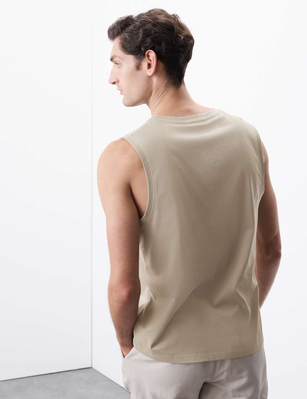 Pure Supima® Cotton Crew Neck Vest 3 of 6