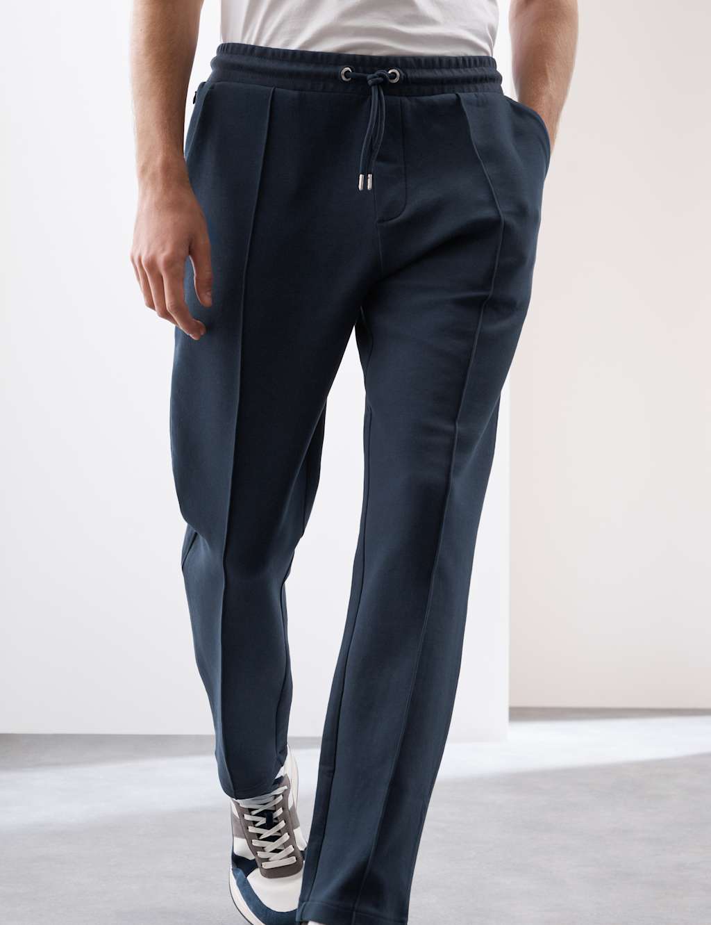 Cotton Rich Pintuck Straight Leg Joggers 1 of 7