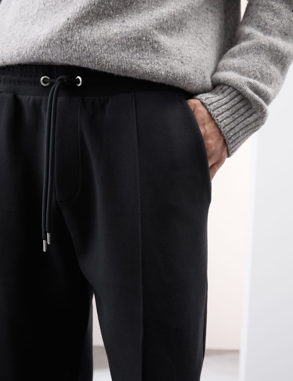 Cotton Rich Pintuck Straight Leg Joggers 3 of 8