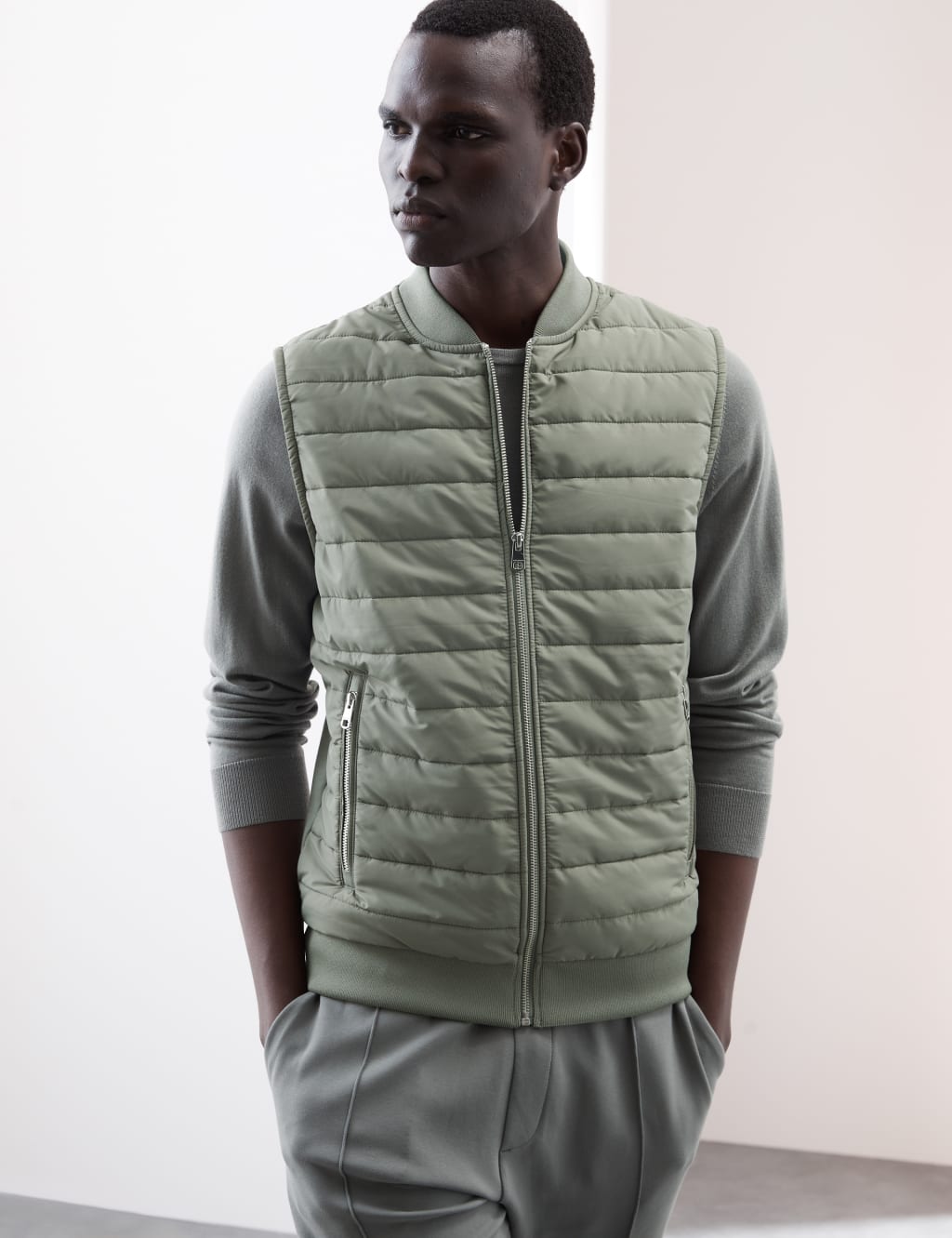 Cotton Rich Zip Up Quilted Gilet with Stormwear™ 6 of 6