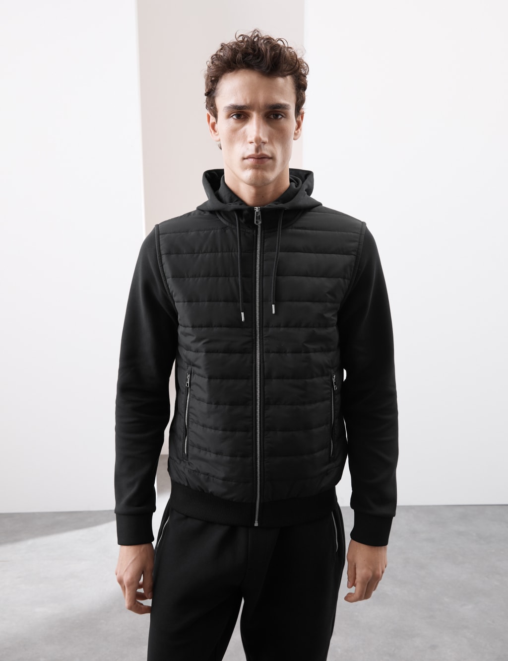 Cotton Rich Zip Up Hooded Jacket with Stormwear Autograph M S
