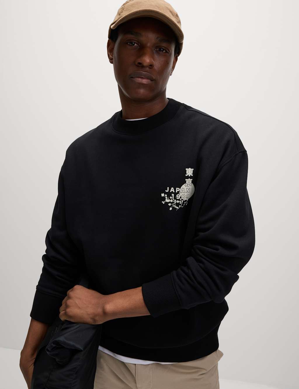 Oversized Cotton Rich Japanese Graphic Sweatshirt 4 of 7