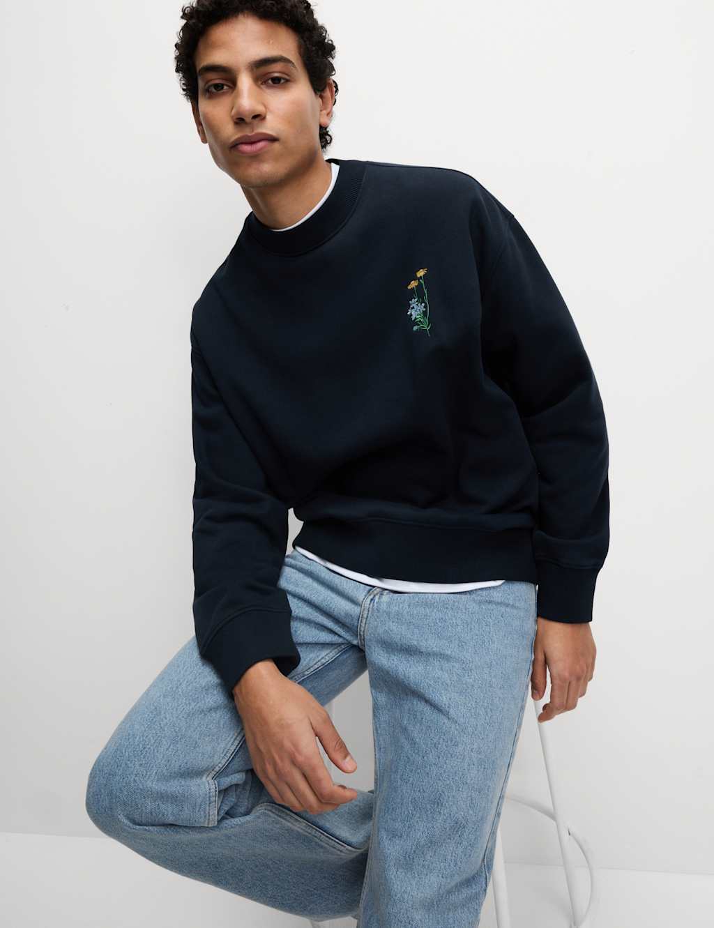 Pure Cotton Embroidered Sweatshirt 3 of 6