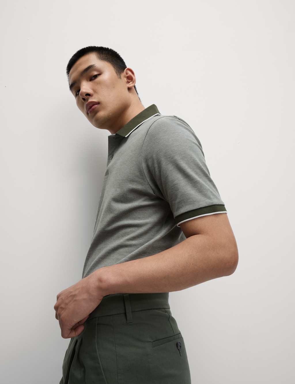2pk Cotton Rich Tipped Polo Shirts 5 of 5