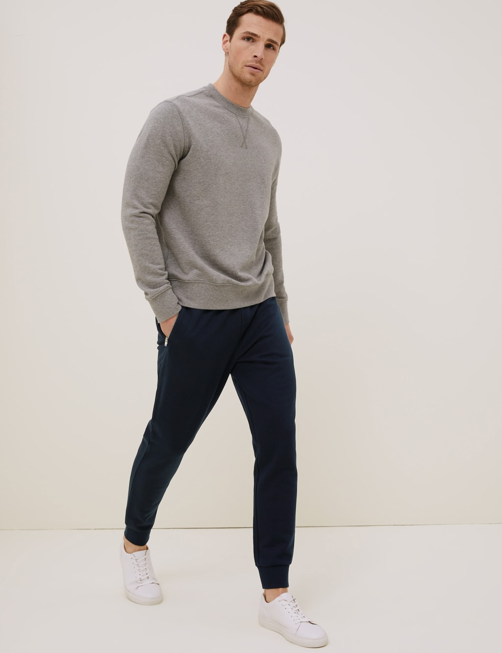 Cuffed Pure Cotton Smart Joggers 1 of 6