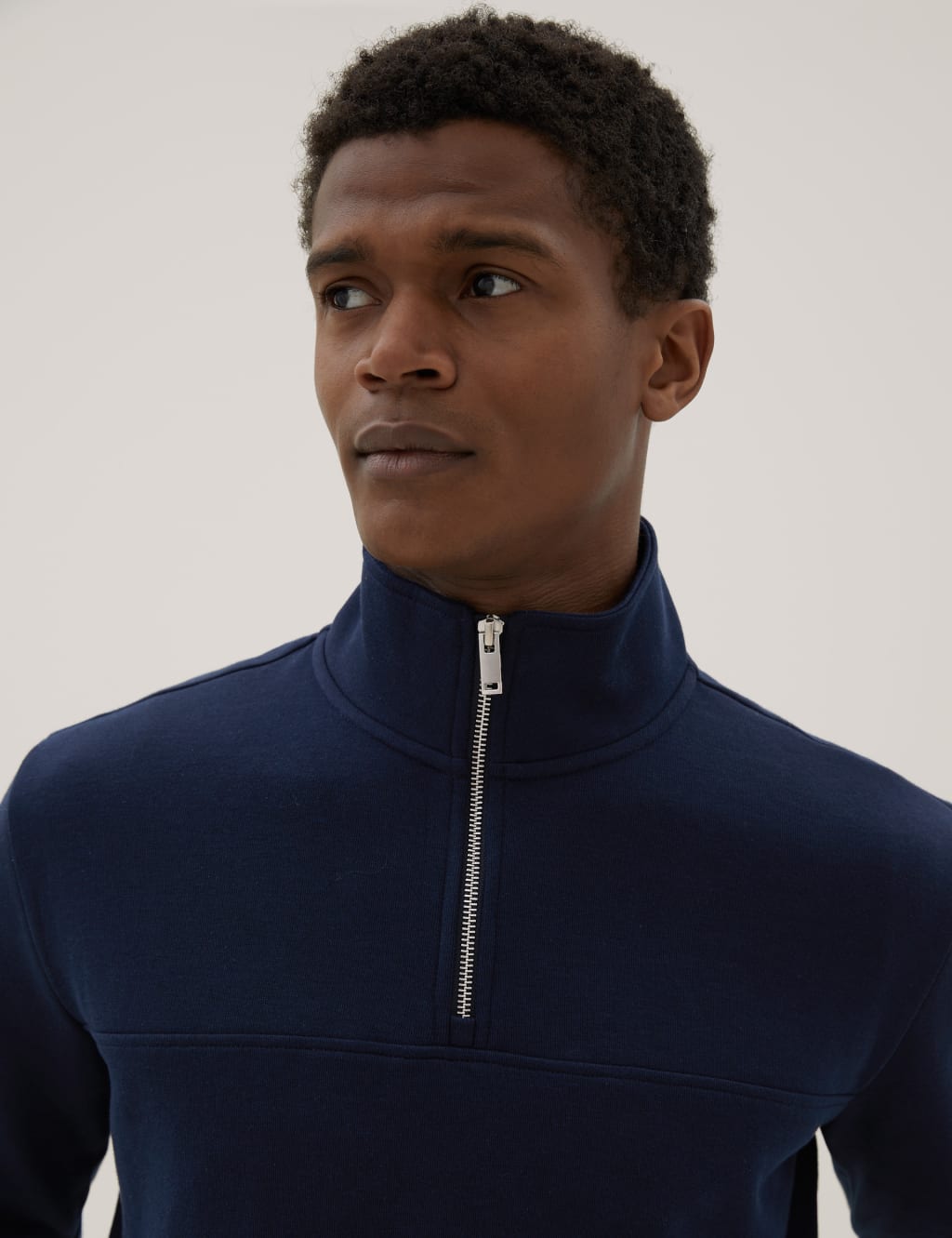 Cotton Blend Half Zip Sweatshirt 3 of 6