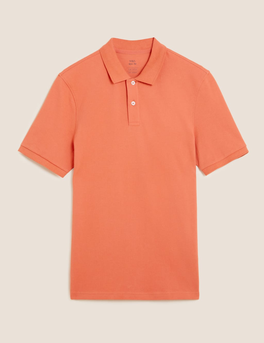 Slim Fit Pure Cotton Pique Polo Shirt 1 of 1