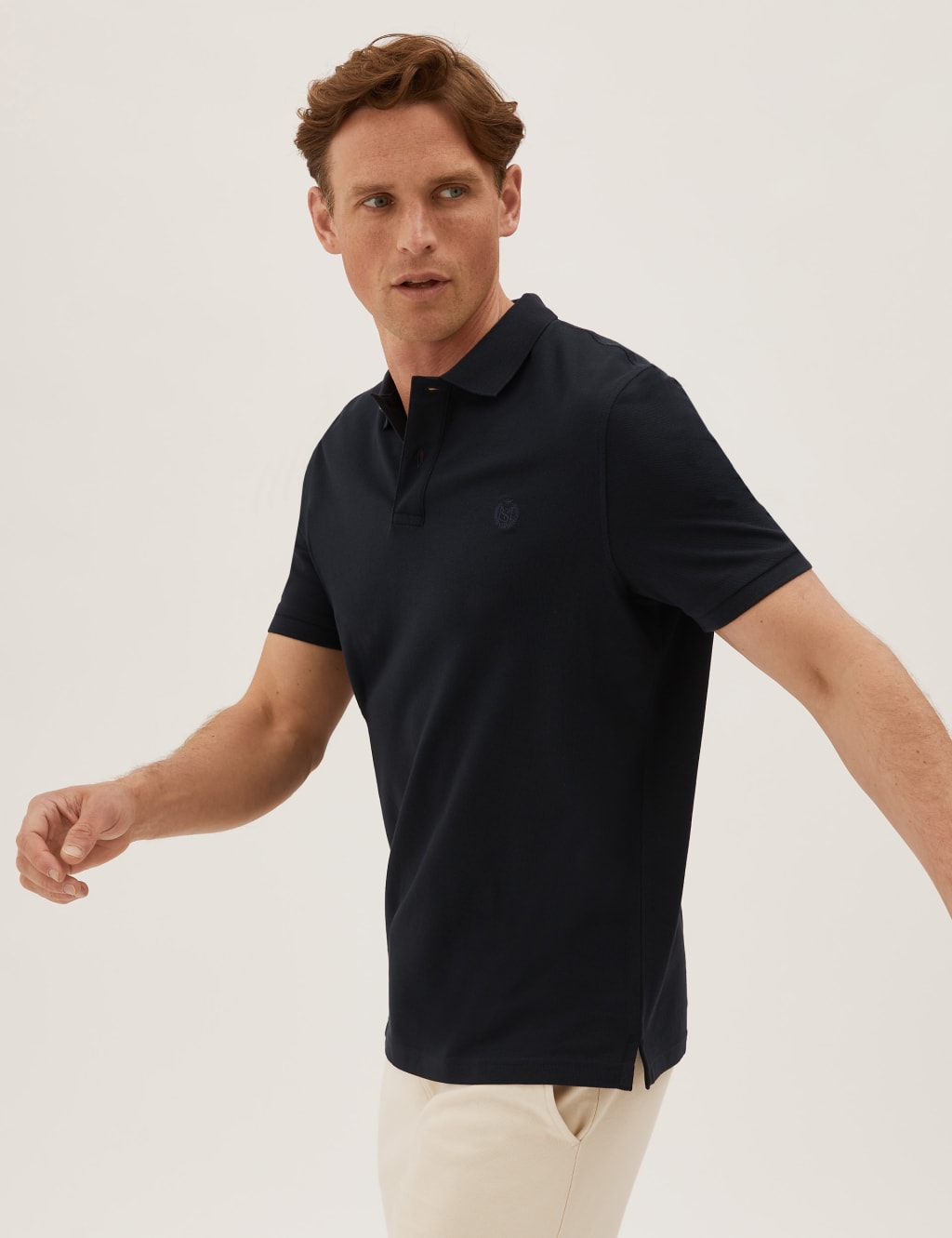 Pure Cotton Embroidered Polo Shirt 1 of 5