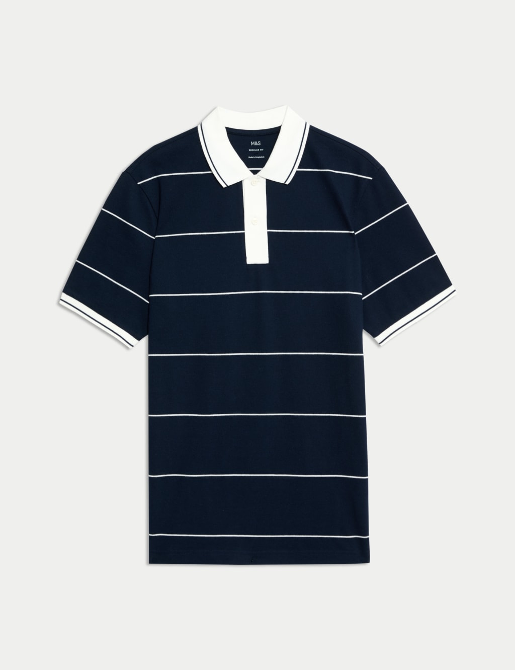 Pure Cotton Pique Striped Polo Shirt 2 of 5