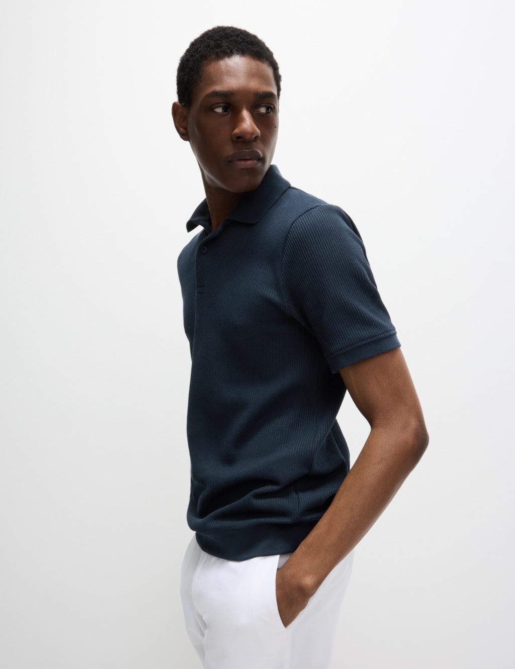 Pure Cotton Textured Polo Shirt 3 of 5