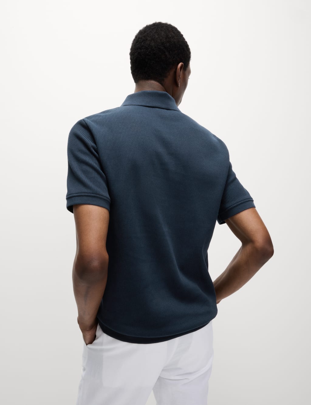 Pure Cotton Textured Polo Shirt 4 of 5