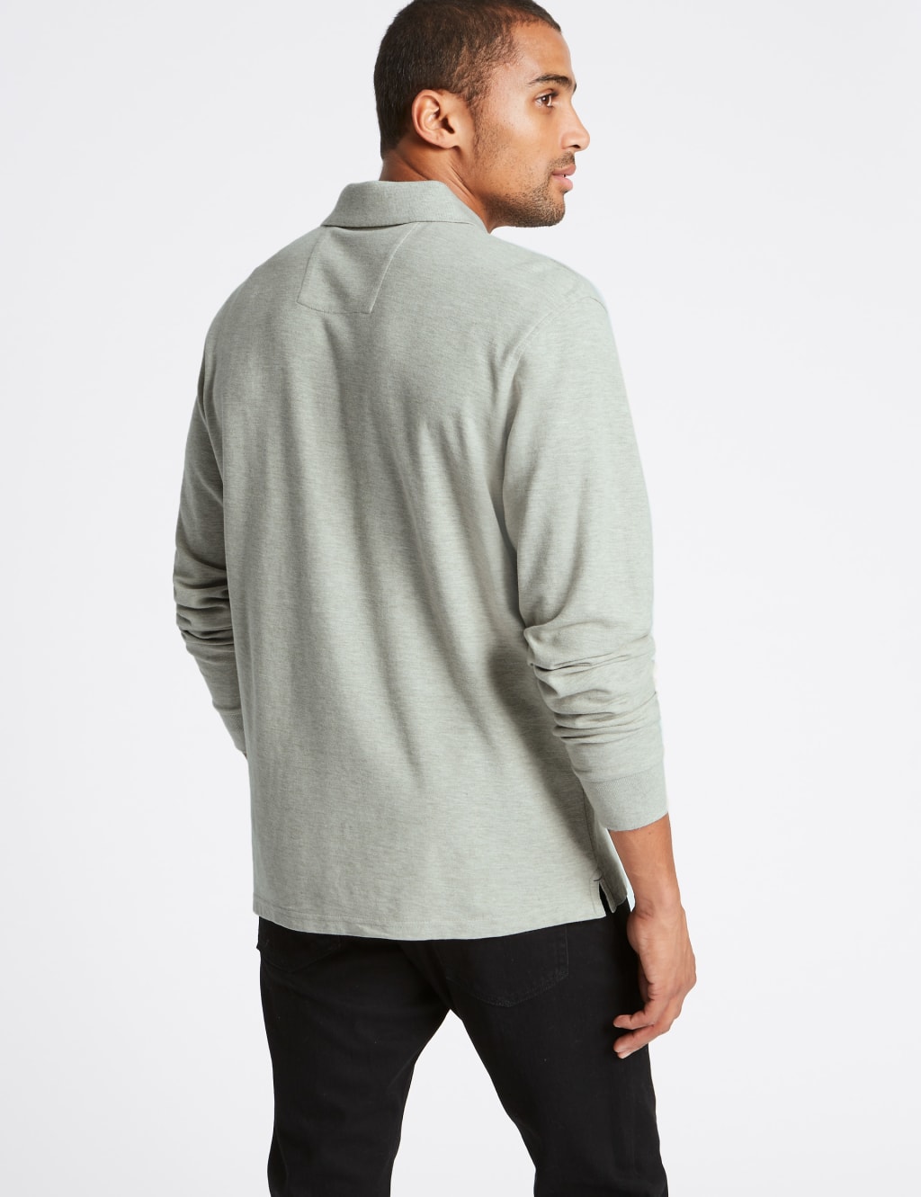 Pure Cotton Long Sleeve Polo Shirt 4 of 4