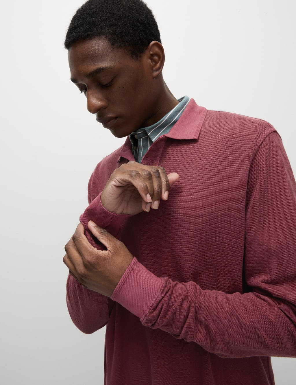 M&s mens long sleeve polo shirts shop