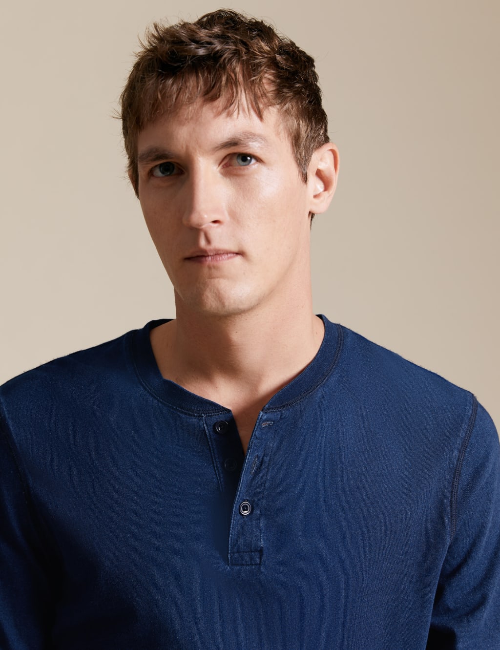 Wetherby Pure Cotton Henley T-Shirt 3 of 8