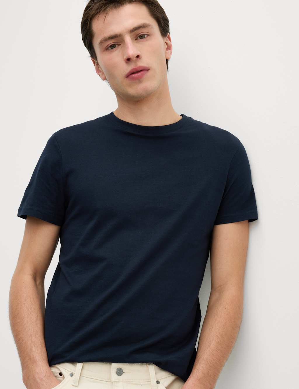 Slim Fit Pure Cotton Crew Neck T-Shirt 1 of 6