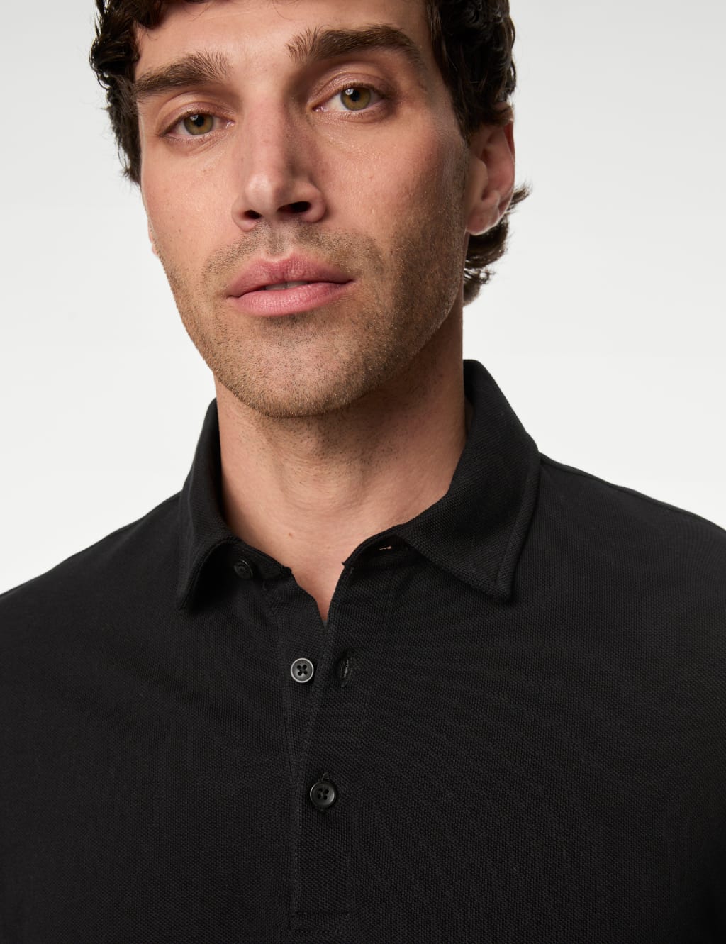 M and s mens long sleeve polo shirts best sale