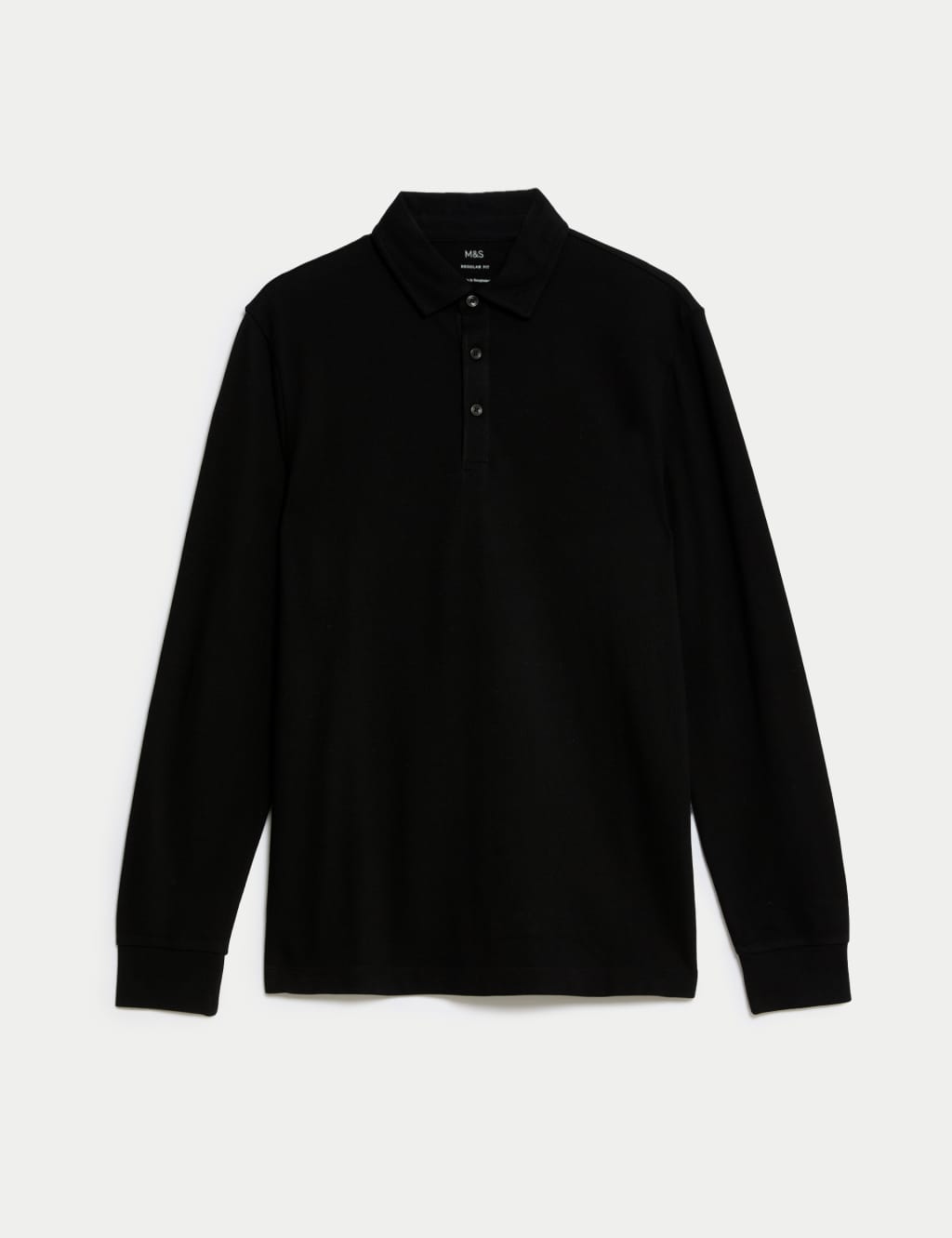 Pure Cotton Long Sleeve Polo Shirt
