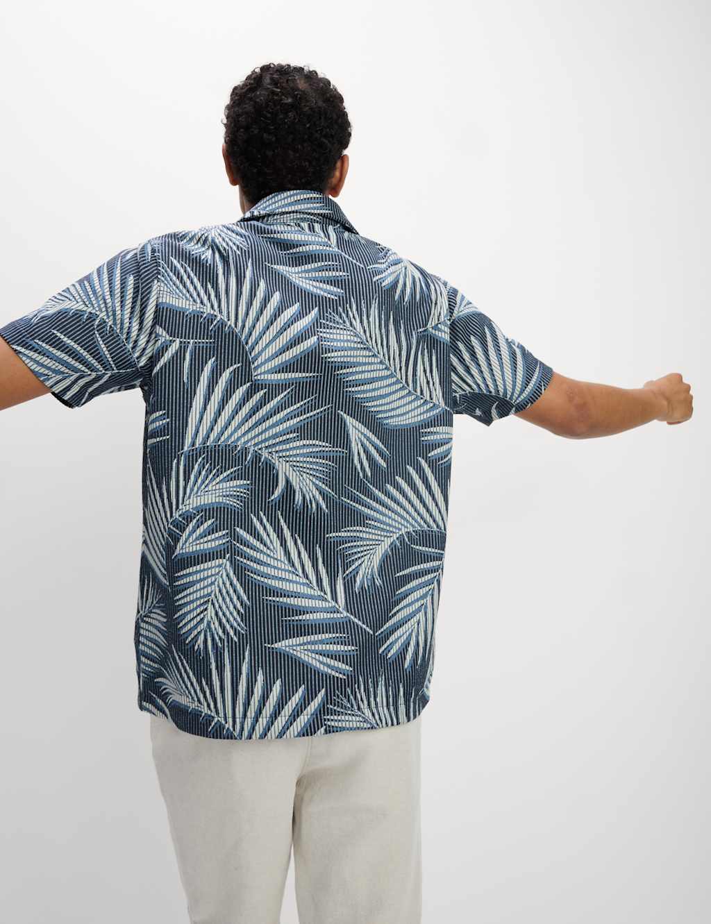 Jacquard Palm Leaf Print Polo Shirt 5 of 6