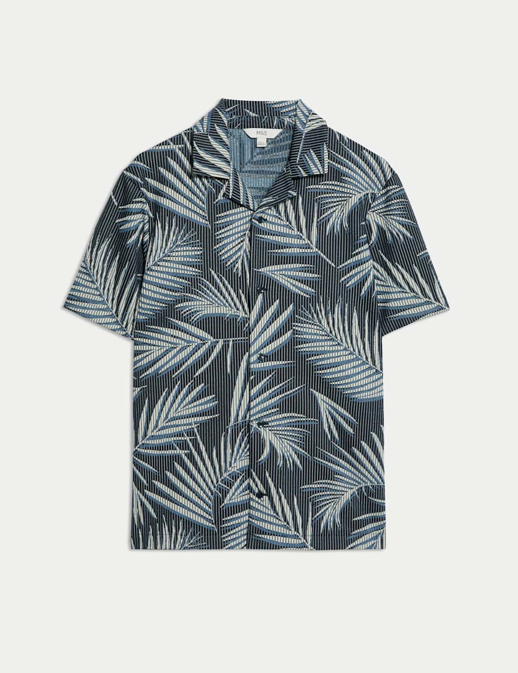 Jacquard Palm Leaf Print Polo Shirt 2 of 6