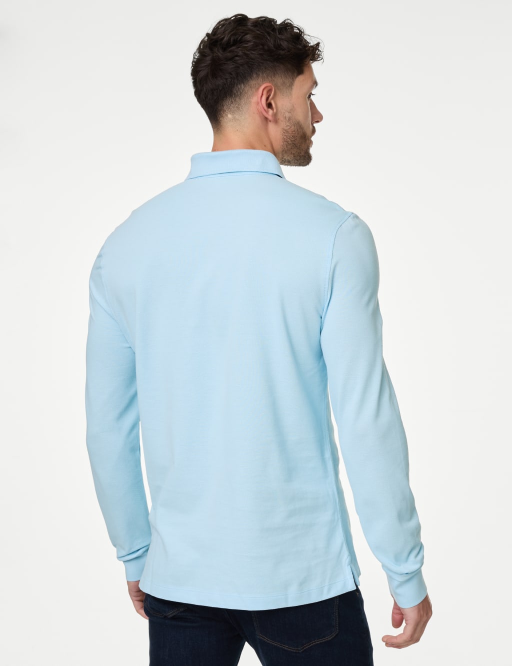 2pk Pure Cotton Long Sleeve Polo Shirts 5 of 5
