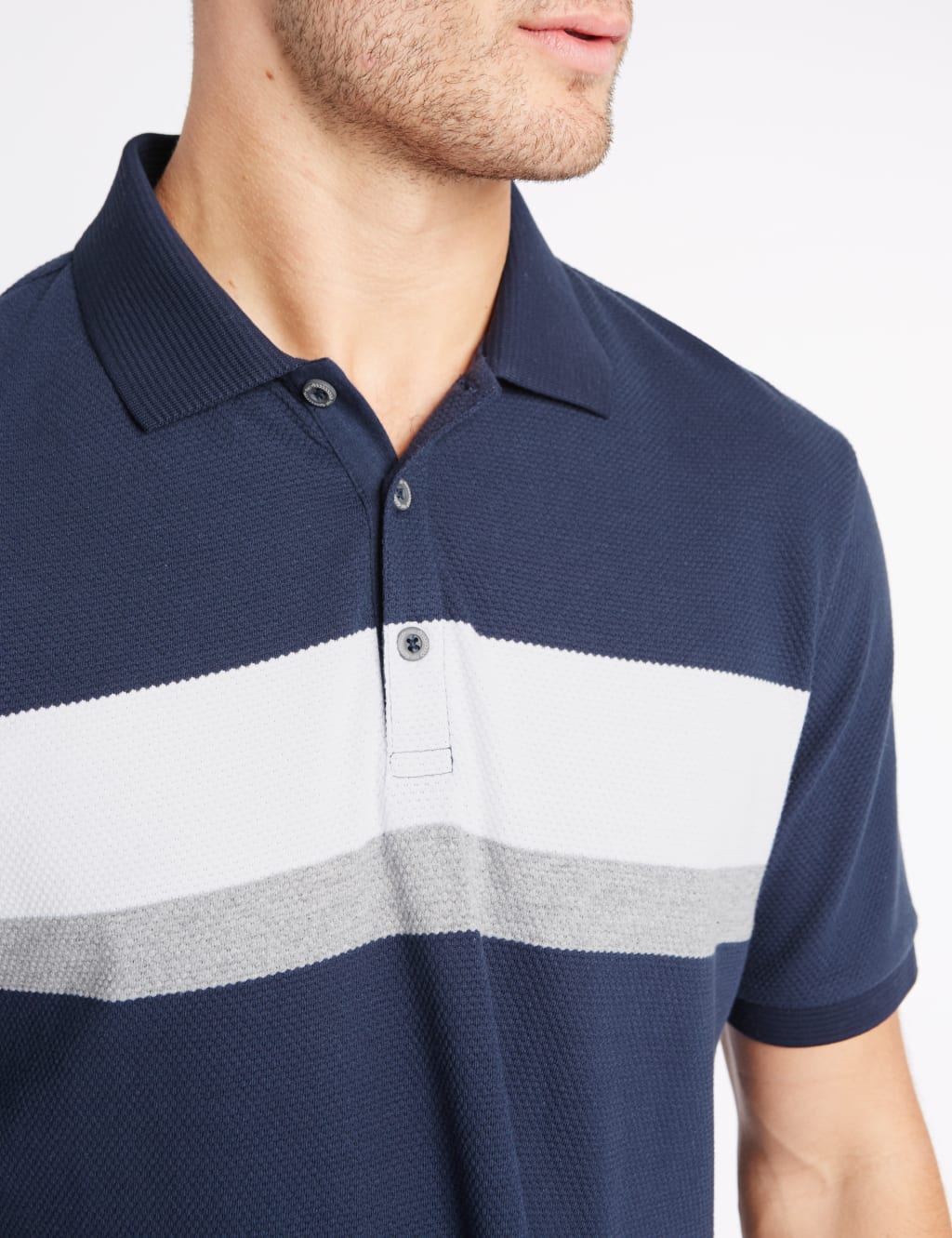 Pure Cotton Striped Polo Shirt 4 of 4