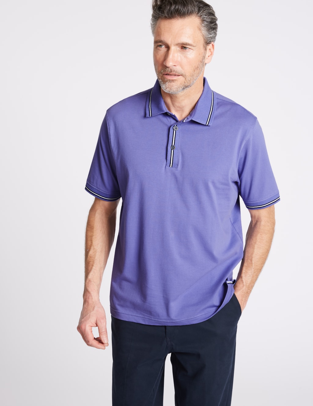Cotton Rich Striped Polo Shirt 3 of 5