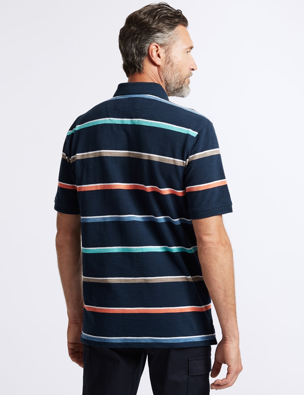 Pure Cotton Striped Polo Shirt 4 of 4