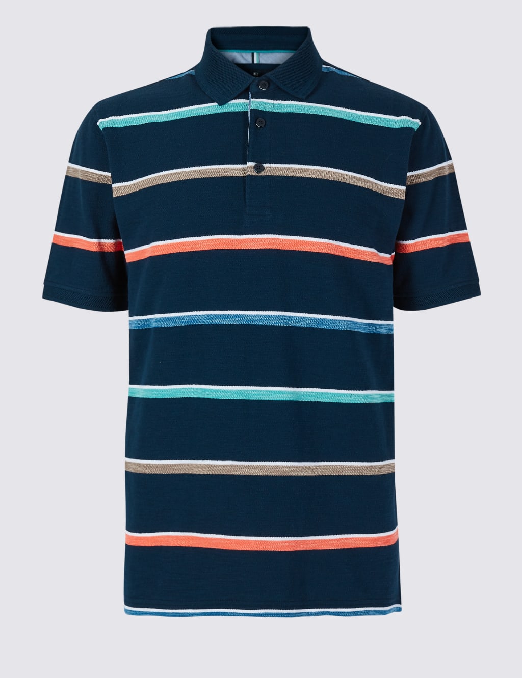 Pure Cotton Striped Polo Shirt 2 of 4