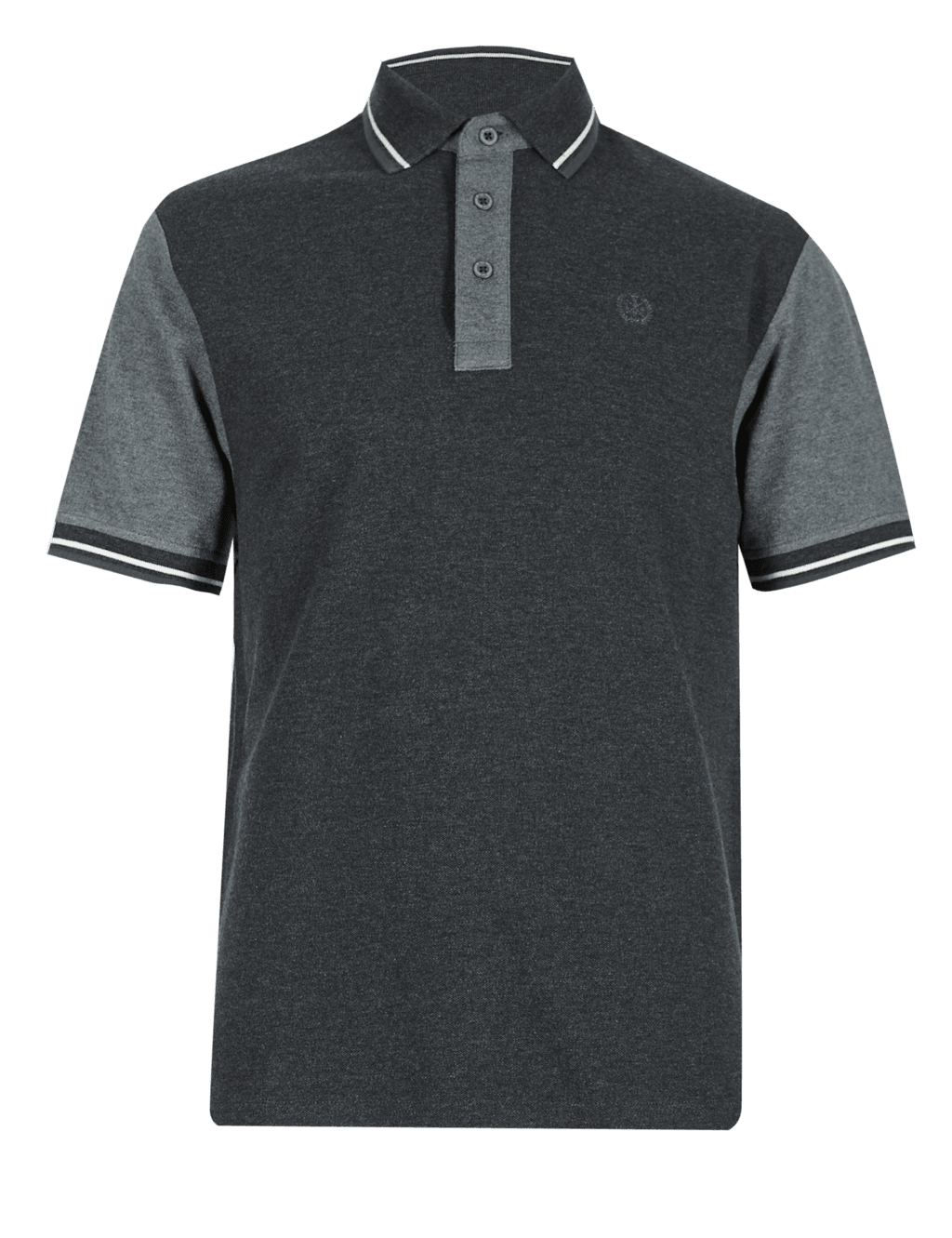 Pure Cotton Colour Block Marl Polo Shirt 2 of 3