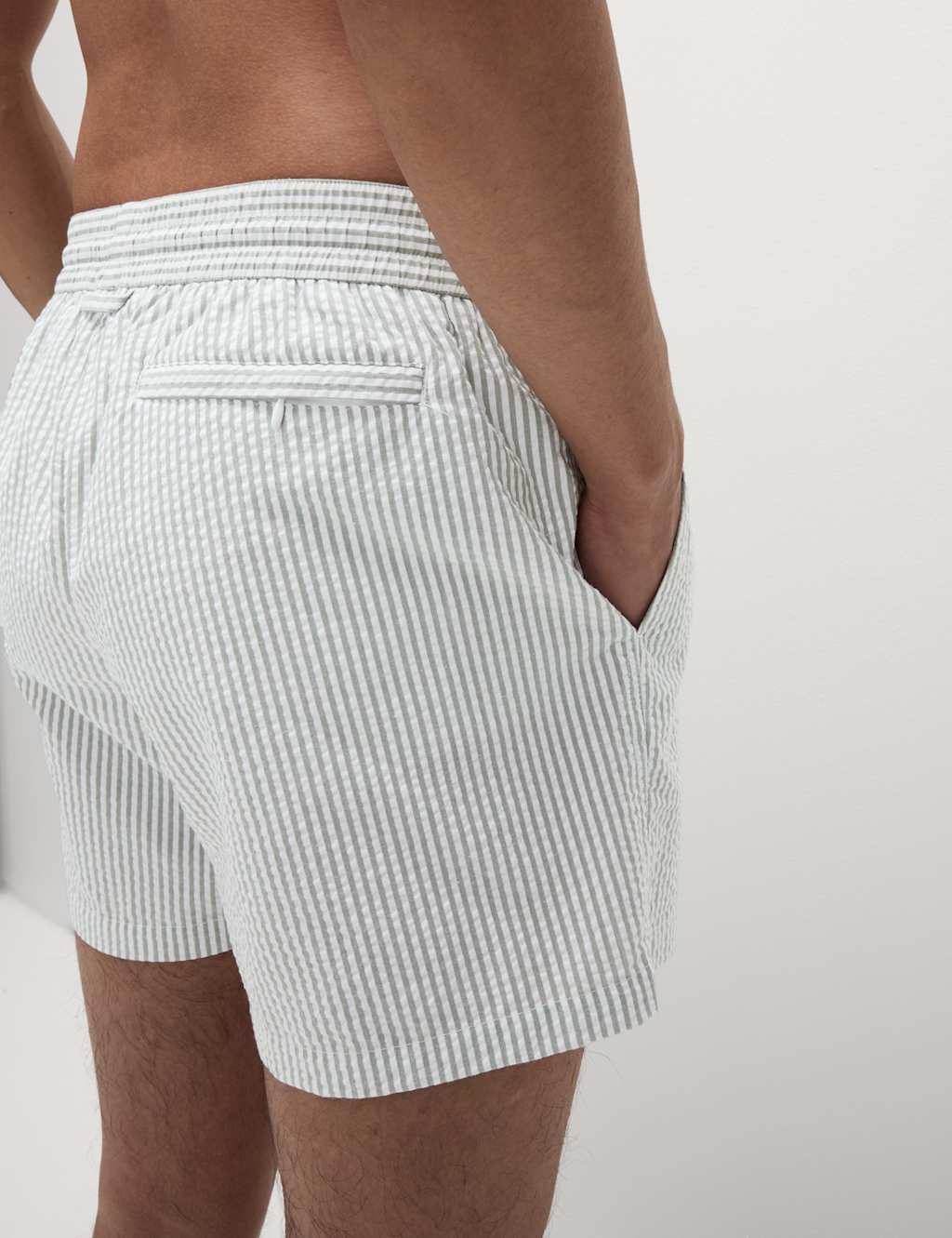 Cotton Rich Seersucker Striped Swim Shorts 4 of 4